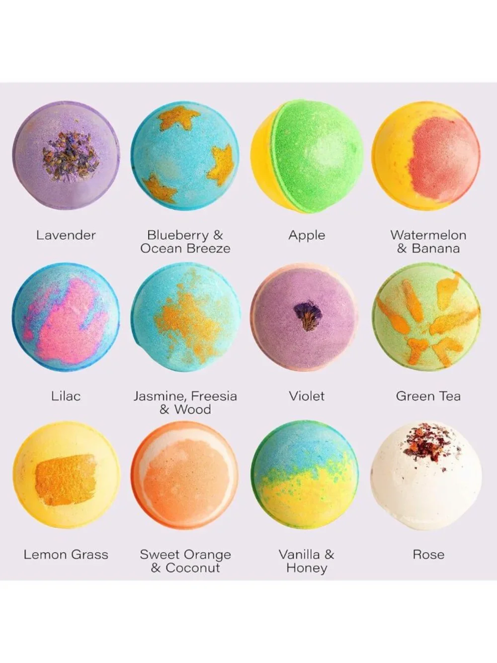 12 XXL Organic Bath Bombs Gift Set - Relaxing Aromatherapy for All Ages